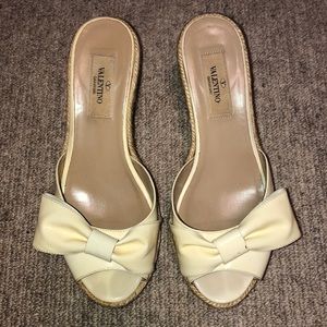 valentino Patent Leather Bow Espadrille Sandals 36